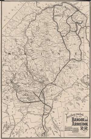 1910 Rand Avery Railroad Map of Maine: Bangor and Aroostook Railroad