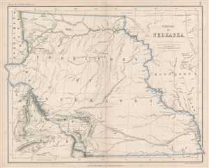 1857 Rogers and Johnston Map of the Nebraska Territory at its largest