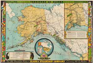 1936 McCaffrey and Alaska Steamship Company Map of Alaska