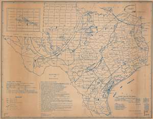 1936 Nichols Map of Texas Oil and Natural Gas Deposits