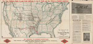 1911 Woodward and Tiernan Railroad Map of the Texas and Pacific Railway