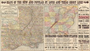 1878 St. Louis Texas Short Line Railroad Broadside: St. Louis to Texarkana