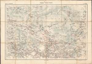 1895 Bureau Topographique Map of Thai Nguyen, Vietnam