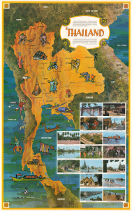 1966 Mike Roberts Pictorial Map of Thailand During the Vietnam War