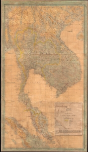 1939 Royal Thai Map of Southeast Asia: Thailand, Cambodia, Vietnam, Malaysia