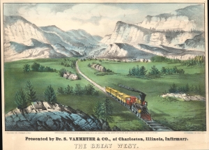1870 Currier and Ives View of the American West - Rare Presentation Variant