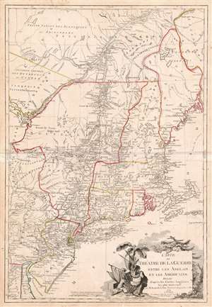 1777 Brion de La Tour Map of New York and New England (American Revolutionary War)