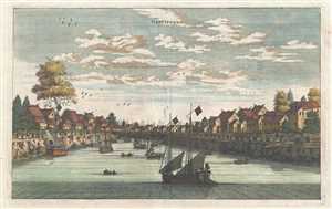 1670 Van Der Aa Map or View of Tientsin or Tianjin, China