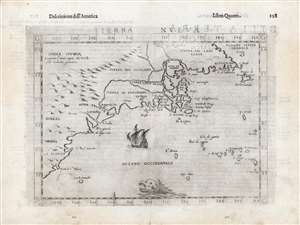 1598 Ruscelli/ Rosaccio Map of the North American East Coast