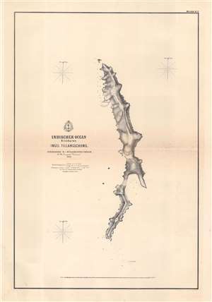 1858 Wüllerstorf-Urbair Map of Tillangchong Island, Indian Ocean, 'Novara' Expedition