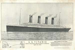 1912 Tichnor Brothers Memorial View of the S.S. Titanic