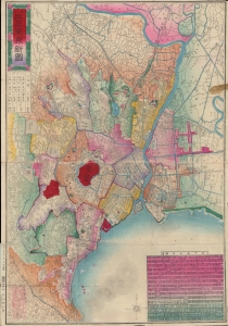 1887 Inoue City Plan or Map of Tokyo, Japan