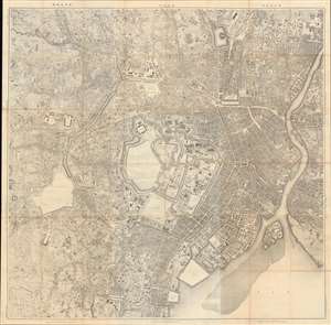 1894 Japanese Imperial Land Survey Map of Tokyo