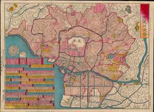 1880 Kimata Isaburō Map of Tokyo and Environs