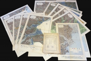1929 Geological Maps of Tokyo and Yokohama, Great Kanto Earthquake Reconstruction
