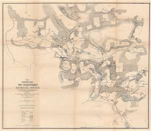 1864 Howell Map of the U.S. Civil War Battles of Totopotomoy or Bethesda Church