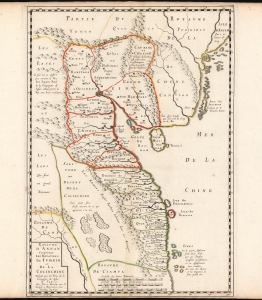 1653 Rhodes Map of Tonkin, Vietnam - first significant specific map of Vietnam!
