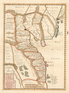 1653 Rhodes Map of Tonkin, Vietnam - first significant specific map of Vietnam!