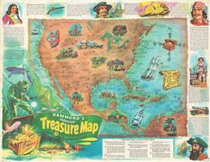 1959 Mazoujian Pictorial Treasure Map of North and Central America