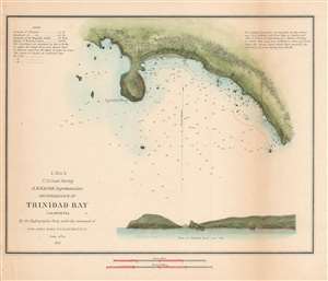 1851 U.S. Coast Survey Chart or Map of Trinidad Bay, California