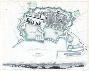1840 S.D.U.K. Map or City Plan of Toulon, France
