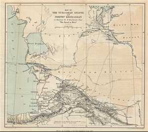 1879 Henry Rawlinson Map of Turkmenistan and Iran