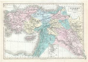 1851 Black Map of Turkey in Asia