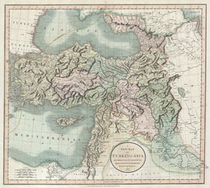 1801 Cary Map of Turkey, Iraq, Armenia and Sryia