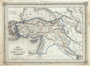 1852 Lavasseur Map of Turkey in Asia