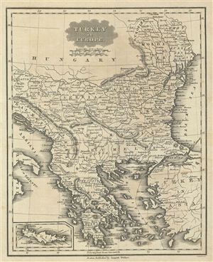 1828 Malte-Brun Map of Turkey in Europe, Greece and the Balkans