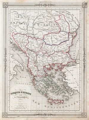 1852 Vuillemin Map of Turkey in Europe and Greece