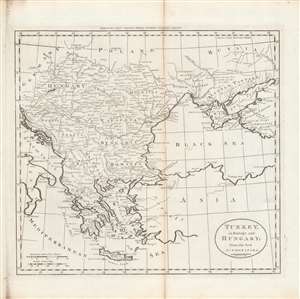 1795 Carey / Barker Map of Ottoman Europe (the Balkans, Greece) and Hungary