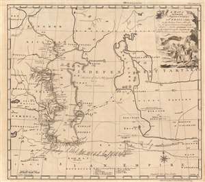 1762 Jonas Hanway Map of the Caspian Sea and the Aral Sea