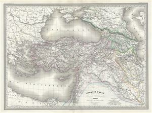 1860 Dufour Map of Turkey in Asia