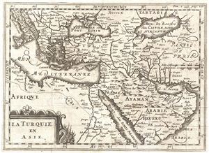 1700 Martineau Map of Arabia, Turkey, Persia and Greece