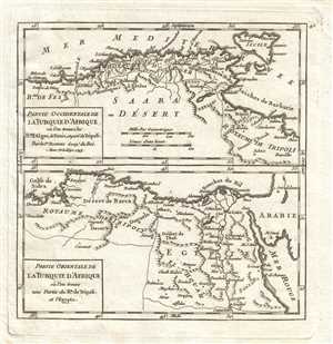 1749 Vaugondy Map of North Africa