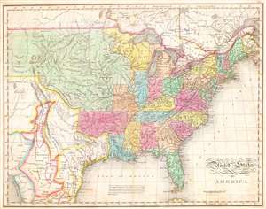 1822 Melish Map of the United States of America