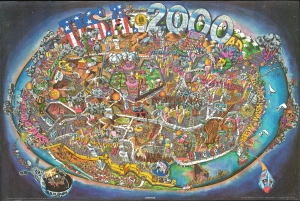 1972 Weinstock Postermap of a Dystopian United States in 2000