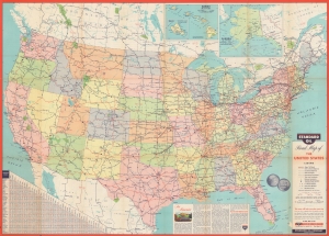 1961 General Drafting Road Map and Pictorial Map of the United States