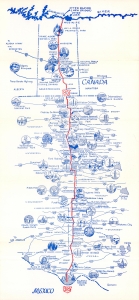 1960 International Parks Highway Assoc. Pictorial Map of U.S. Highway 385 and 85