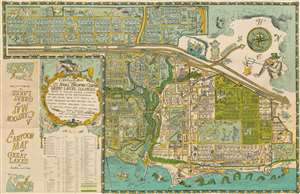 1949 Gadbois and Ritter Cartoon Pictorial Map of the U.S.N.T.C. Great Lakes