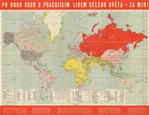 1950 Czech Communist Cultural Promotion Department Map of the World