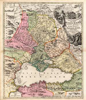 1716 Homann Map of the Black Sea and Ukraine