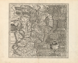 1595 Mercator Map of Ulster, Ireland