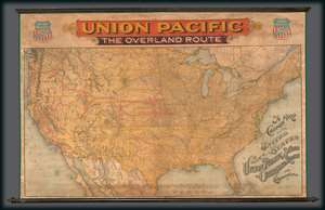 1896 Rand McNally Wall Map of the United States w/ Union Pacific Railroad