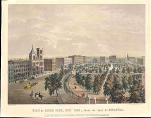 1849 Smillie View of Union Square and Union Square Park, New York City
