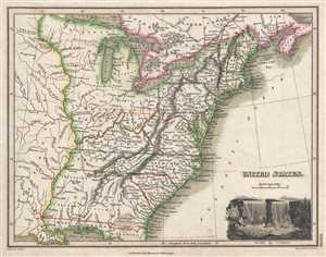 1819 Thomson Map of the United States [Franklinia]