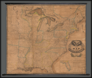 1832 Amos Lay Wall Map of the United States
