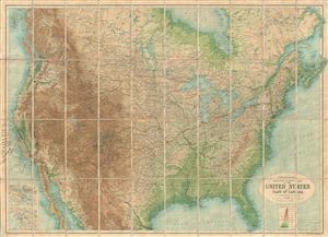 1915 Bartholomew Map of United States and Part of Canada, showing Railroads