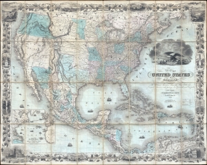 1849 Colton Map of United States (Texas at Fullest) (First Edition) (Gold Rush)